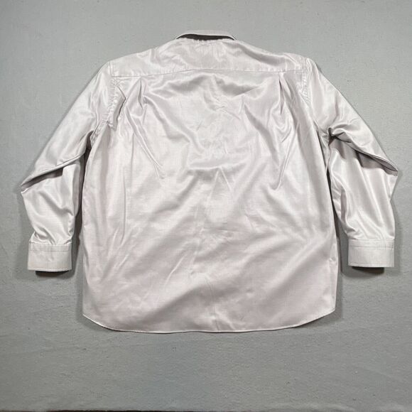 Proper Shirtings Dress Shirt Men's 19 / 35/37 Wrinkle Free 2 ply Cotton Beige - Picture 8 of 9